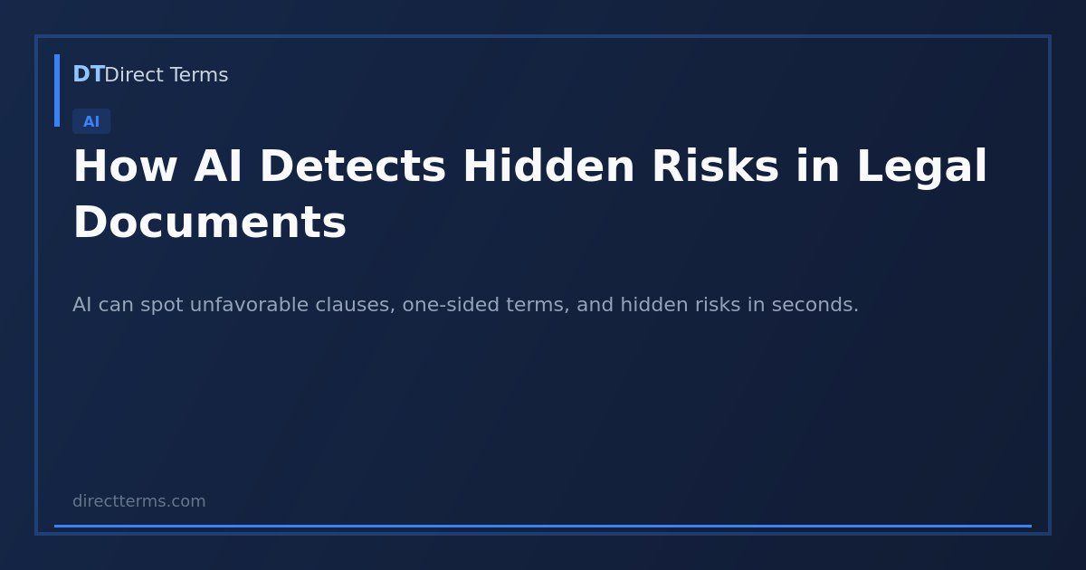 Document Direct How AI Detects Hidden Risks in Legal Documents — Direct Terms